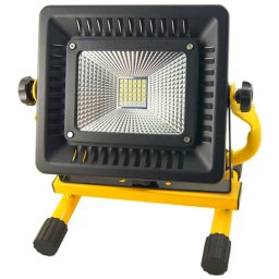 Extra fényerejű 50W Hordozható 30+6 fehér / színes Led reflektor akkumulátoros munkalámpa - W816