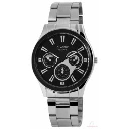 Classix Chrono Style Ezüst Színű Férfi Óra Fekete