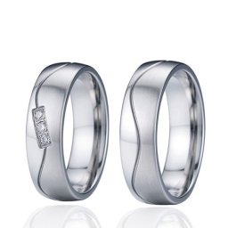 Prémium női nemesacél karikagyűrű hullám mintával