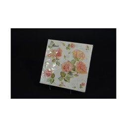 Rózsás papírszalvéta 33x33cm 20db