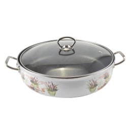 Perfect Home Szeletsütő fedővel 28 cm zománcozott tapadásmentes Levendula 14226