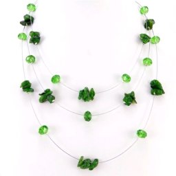 Három soros krómdiopszid nyaklánc