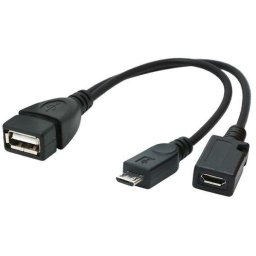 USB A(F)/B Micro-B(M) + Micro-B(F)power (USB Host/OTG kabel) A-OTG-AFBM-04