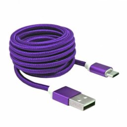 USB A/B Micro 1m fonott lila