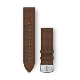 Garmin Óraszíj vivomove HR sötétbarna bőr, ezüst csattal