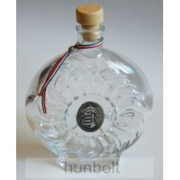 Boros/pálinkás üvegkulacs ón Kossuth címerrel 0,5 l