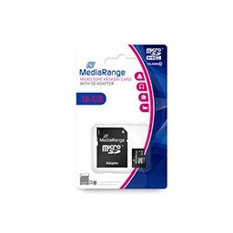 Mediarange Micro SDHC 16GB CL10 + adapter memóriakártya