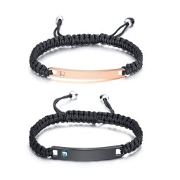 Gravírozható nemesacél-paracord karkötő szett
