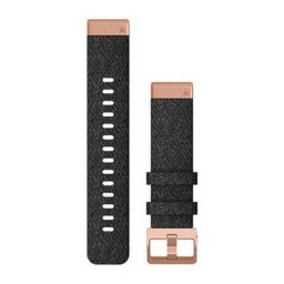 Garmin Óraszíj Fenix 6S Nylon fekete Rose Gold csattal (QuickFit 20)