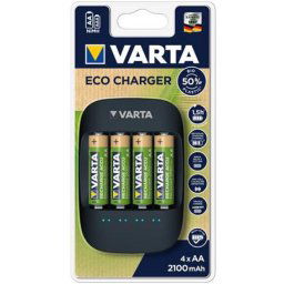 Elemtöltő, AA ceruza/AAA mikro, 4x2100 mAh, VARTA\ECO\