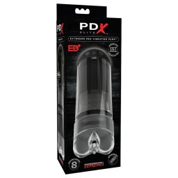 PDX Elite Extender Pro - akkus, szívó-rezgő maszturbátor (fekete)