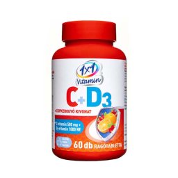 1x1 Vitamin 500 mg C-vitamin + 1000 NE D3-vitamin rágótabletta csipkebogyó kivonattal 60x