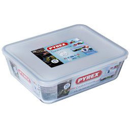 Pyrex Sütőtál 2,6 liter hőálló üveg műanyag tetővel Cook and Freeze 203231