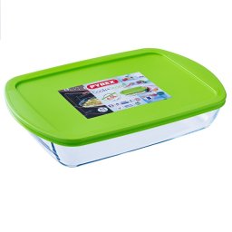 Pyrex Tepsi 40 cm hőálló üveg műanyag tetővel Cook and Store 203223