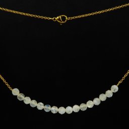 Szivárvány holdkő aranyozott nyaklánc