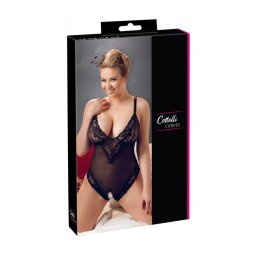 Cottelli Plus Size - Fekete Csipkés Body
