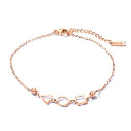 Nemesacél bokalánc geometrikus díszekkel