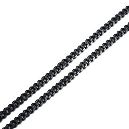 Sűrű láncszemes nemesacél nyaklánc fekete bevonattal (60 cm - 5 mm)
