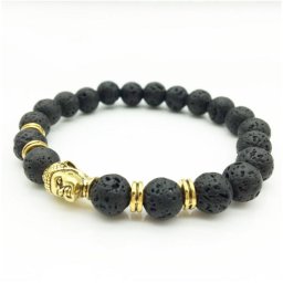 LÁVAKŐ ÁSVÁNYI KARKÖTŐ - ARANYSZÍNŰ BUDDHÁVAL