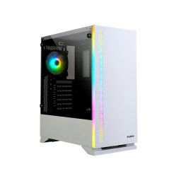 Zalman S5 feher/Edzett uveg oldallap