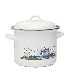 Fazék fedővel 20 cm Liba minta zománcozott 303/20