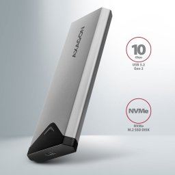 AXAGON EEM2-UG2 USB Type C-3.2 Gen2-M.2 NVMe fém M.2 SSD külső mobilrack (2 év garancia)