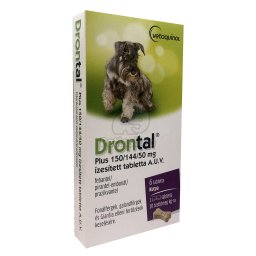 Drontal® Plus 150/144/50 mg ízesített tabletta A.U.V. 6 tabletta