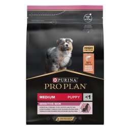 Pro Plan Medium Puppy Sensitive Skin - lazacban gazdag száraz kutyaeledel 12 kg