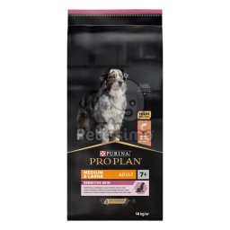 Pro Plan Medium & Large Adult 7+ Sensitive Skin - lazacban gazdag száraz kutyaeledel 14 kg