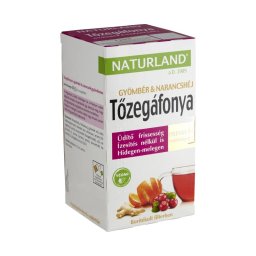 Naturland Tőzegáfonya & gyömbér & narancshéj filteres gyümölcstea 20x2g