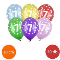 Lufi, nagy csomag, évszámos (7), metál, 50 db/cs/vegyes színekben