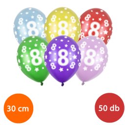 Lufi, nagy csomag, évszámos (8), metál, 50 db/cs/vegyes színekben