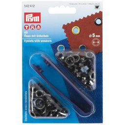 PRYM fém ringli, 5mm, 542412 - fekete nikkel