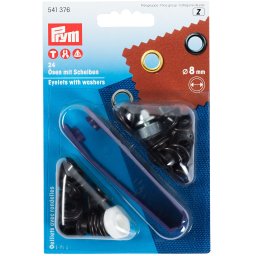 PRYM fém ringli, 8mm, 541376 - fekete