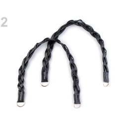 Fonott táskafül ekobörből, 47-50cm, 740376 - fekete