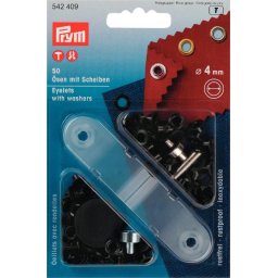 PRYM fém ringli, 4mm, 542409 - fekete nikkel