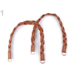 Fonott táskafül ekobörből, 47-50cm, 740376 - barna