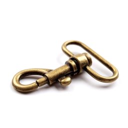Fém karabiner / delfinkapocs szett, 35mm, 5db, 060796 - antik