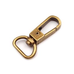 Fém karabiner / delfinkapocs szett, 15mm, 5db, 730200 - antik