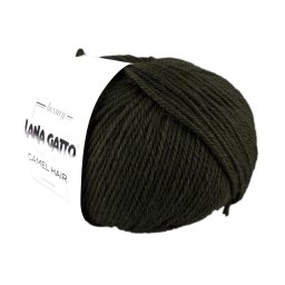 Lana Gatto Luxury, Camel Hair kötő fonal, extrafinom merinó és teveszőr - 5913, khaki zöld