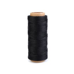 Viaszos poliészter cérna, extra erős, 1mm, 50m, fekete, 240045