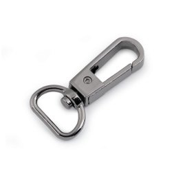 Fém karabiner / delfinkapocs szett, 15mm, 5db, 730200 - fekete