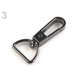 Fém karabiner / delfinkapocs szett, 20mm, 5db, 730199 - fekete