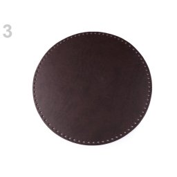 Horgolt táskákhoz ekobőr alj, Ø25cm, 790366, csoki barna