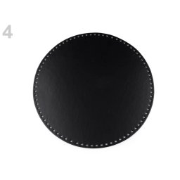 Horgolt táskákhoz ekobőr alj, Ø25cm, 790366, fekete