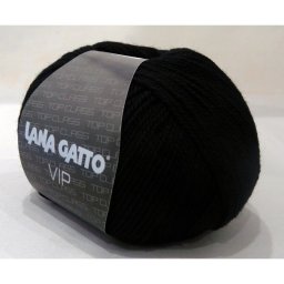 Lana Gatto Luxury, VIP kötő fonal, merinó és kasmir - 1500, fekete