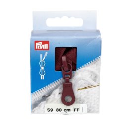PRYM cipzár kötött ruhanemükbe, 2 kocsis, 80cm, burgundi, 478880-750