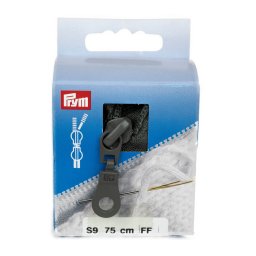 PRYM cipzár kötött ruhanemükbe, 2 kocsis, 75cm, szürke, 478875-002