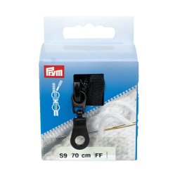 PRYM cipzár kötött ruhanemükbe, 2 kocsis, 70cm, fekete, 478870-000