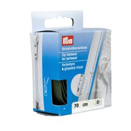 PRYM cipzár kötött ruhanemükbe, bontható, 70cm, olívazöld, 478970-542